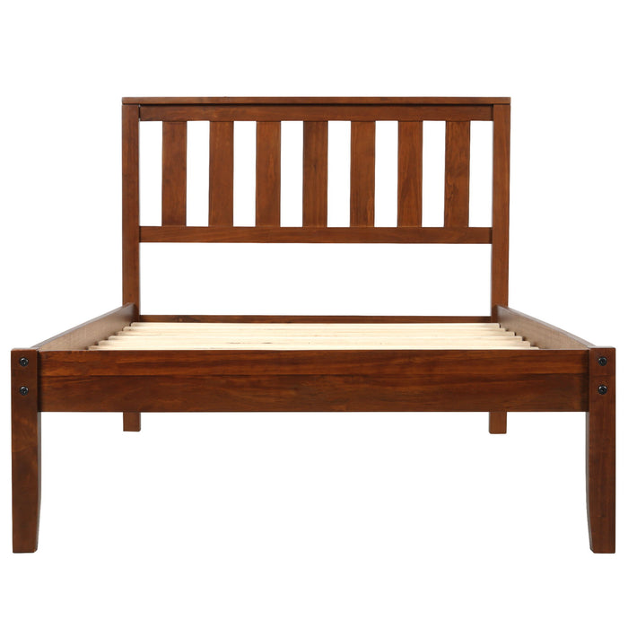 Platform Bed With Headboard / Wood Slat Support