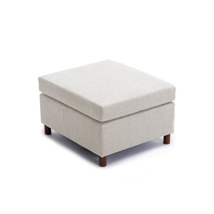 Single Movable Ottoman For Modular Sectional Sofa Couch Without Storage Function, Cushion Covers Removable And Washable