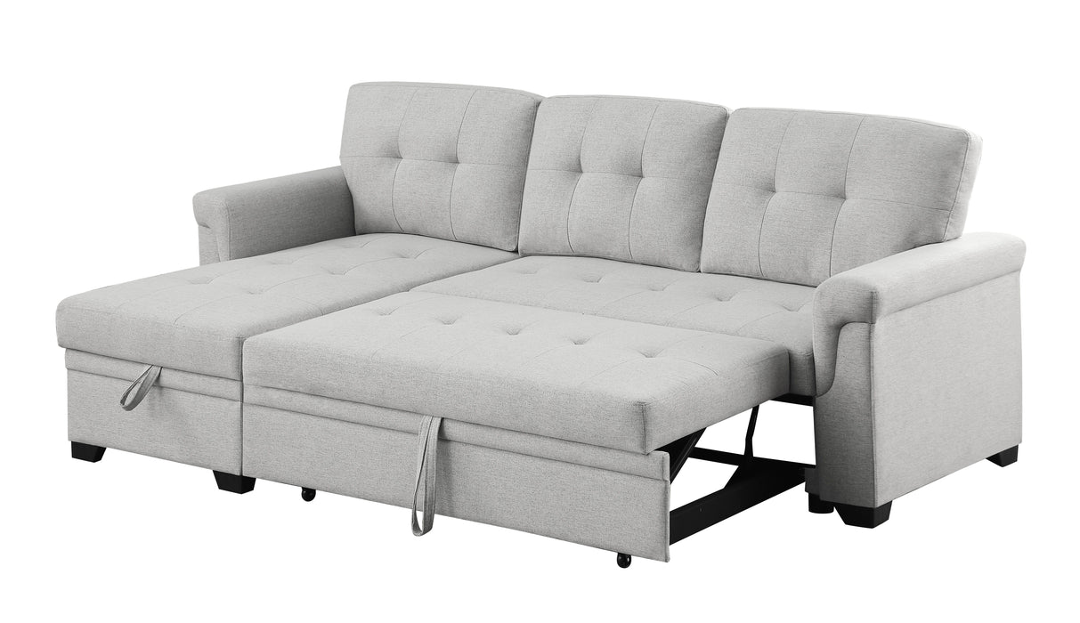 Hunter - Linen Reversible Sleeper Sectional Sofa With Storage Chaise