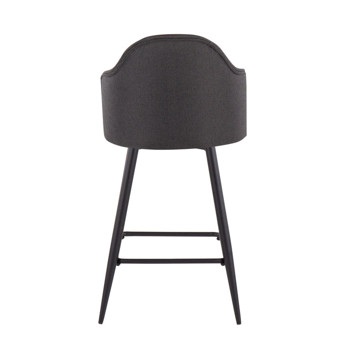 Ahoy - Contemporary Fixed Height Counter Stool With Square Footrest (Set of 2)