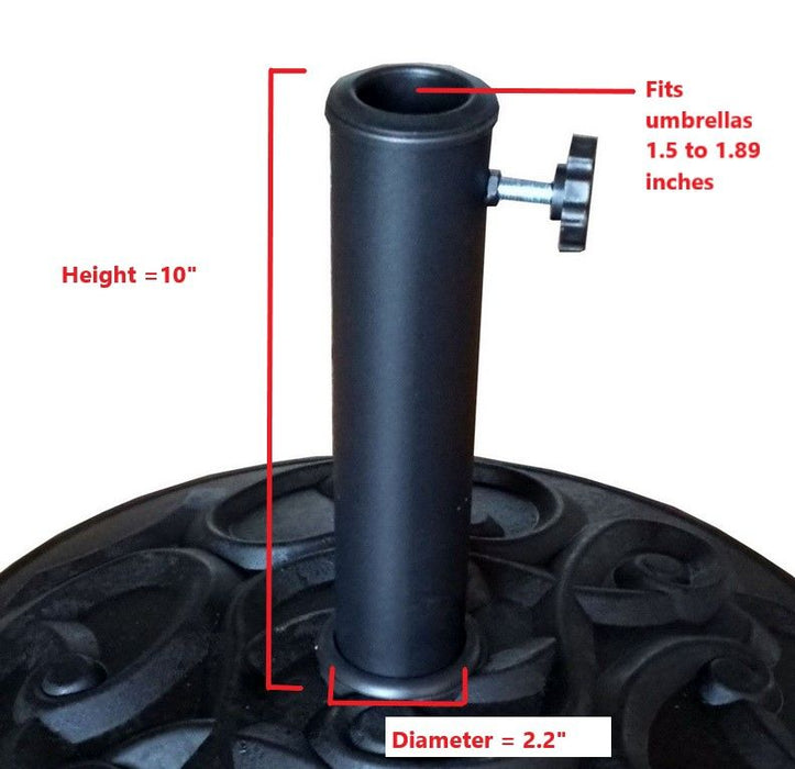 Rust-Resistant Resin Umbrella Base - Black