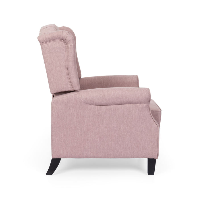 Wide Manual Wing Chair Recliner - Light Pink