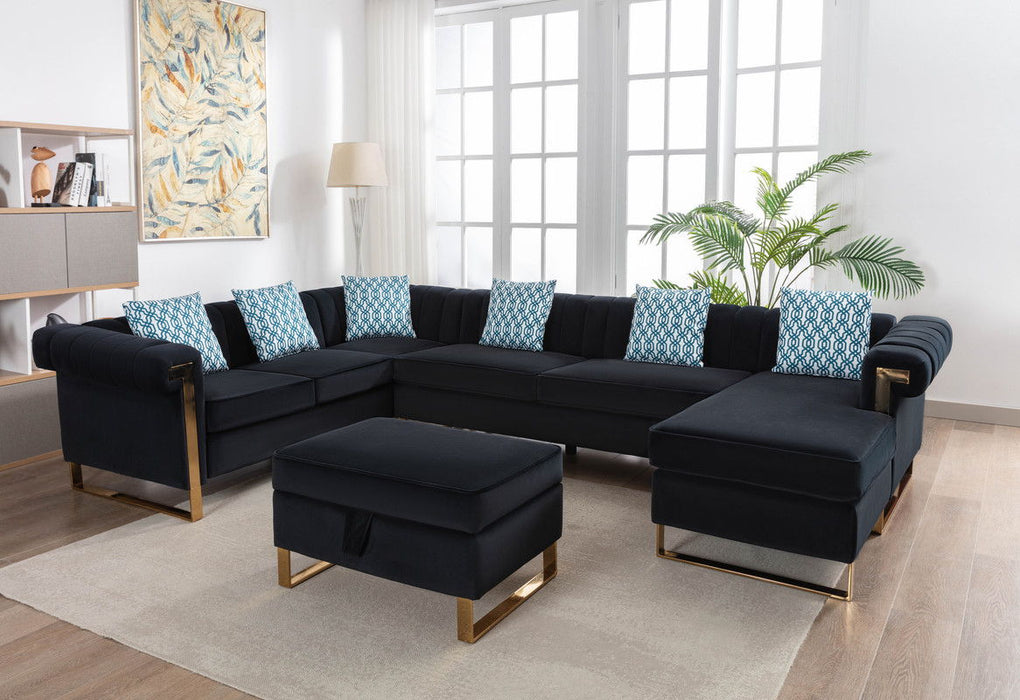 Maddie - Velvet Sectional Sofa