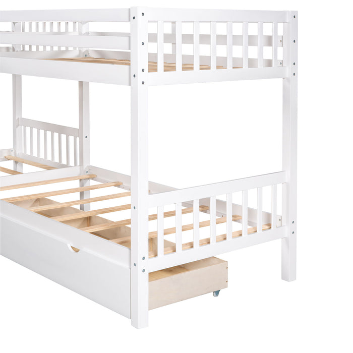 Twin L Shaped Bunk Bed With Drawers