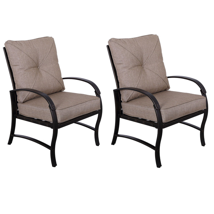 Modern Dining Chair With Back And Seat Cushion (Set of 2) - Antique Bronze