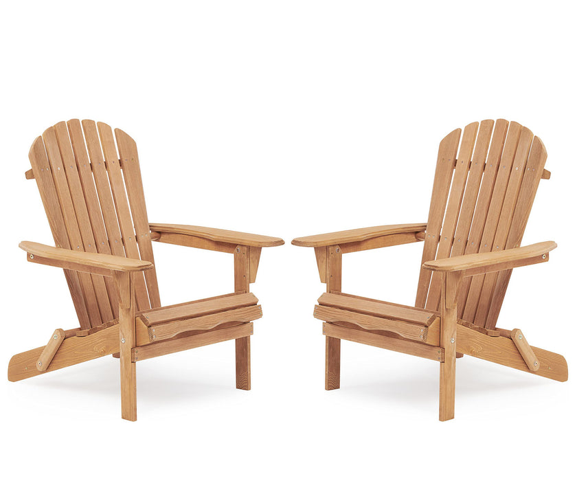 Lounge Patio Chair For Garden Outdoor Wooden Folding Adirondack Chair (Set of 2) Solid Cedar Wood Lounge Patio Chair For Garden