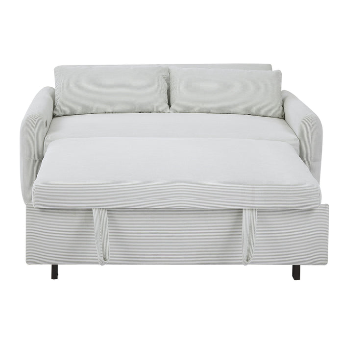 Pull-Out Sofa Bed Convertible Couch 2 Seat Loveseat Sofa Modern Sleeper Sofa With Two Throw Pillows And USB Ports For Living Room