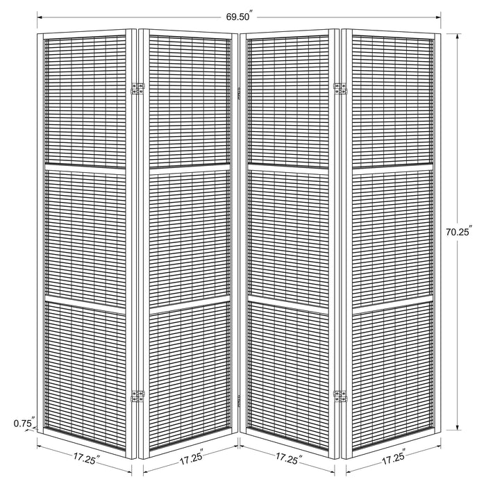 Browning - 4-Panel Bamboo Room Divider Folding Screen - Walnut