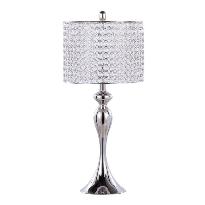 Ashland - Contemporary Table Lamp Round Clear Crystal Beads (Set of 2) - Polished Nickel