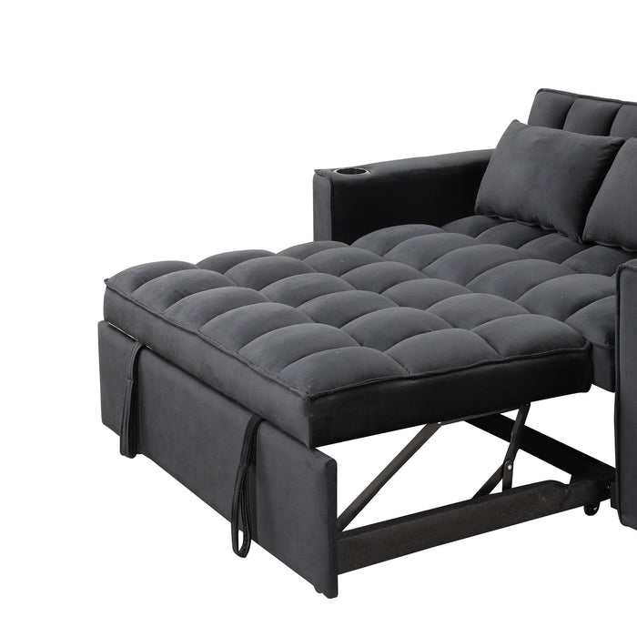 Multi Functional Sofa Bed With Cup Holder And USB Port For Living Room Or Apartments