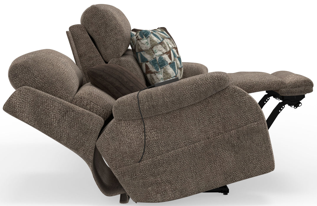 Joya - Zero Gravity Power Reclining Sofa With Power Adjustable Headrest And CR3 Heat/Massage/Lumbar - Mushroom