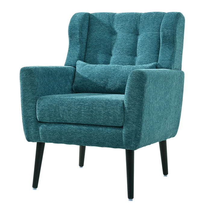 Modern Accent Chair Upholstered Foam Filled Living Room Chairs Comfy Reading Chair Mid-Century Modern Chair With Chenille Fabric Lounge Arm Chairs Armchair For Living Room Bedroom