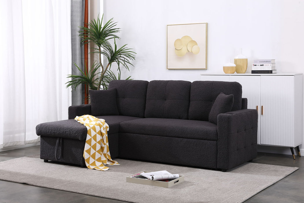 Lambswool - Pull Out Sleeper Sectional Sofa With Storage Chaise