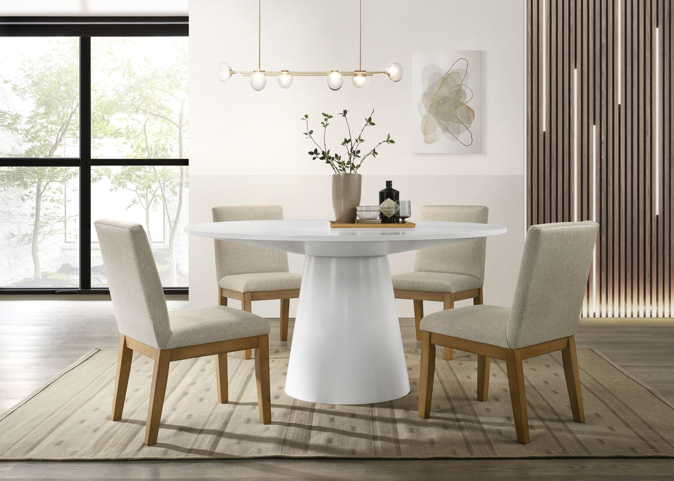 Jasper - Wide Contemporary Round Dining Table Set