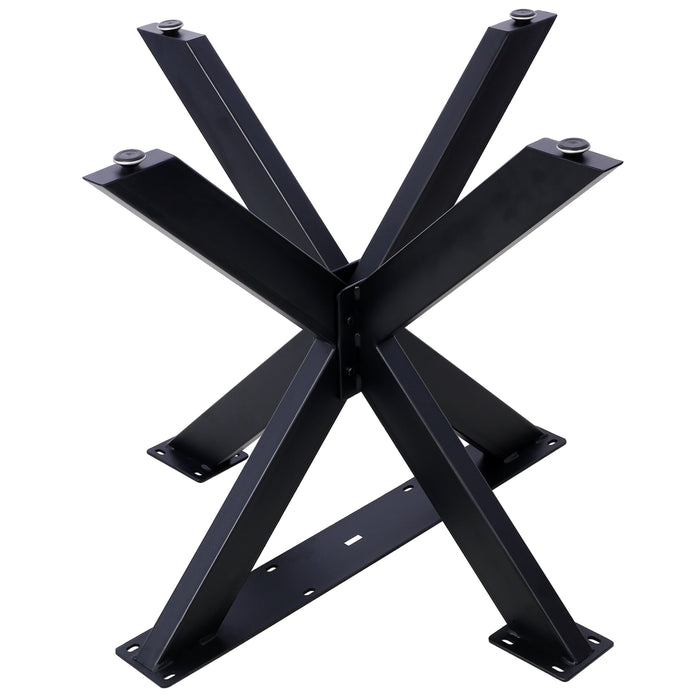 Spider Shaped Steel Table Legs, Metal Dining Table Frame, Heavy Duty Box Section Table Base - Black