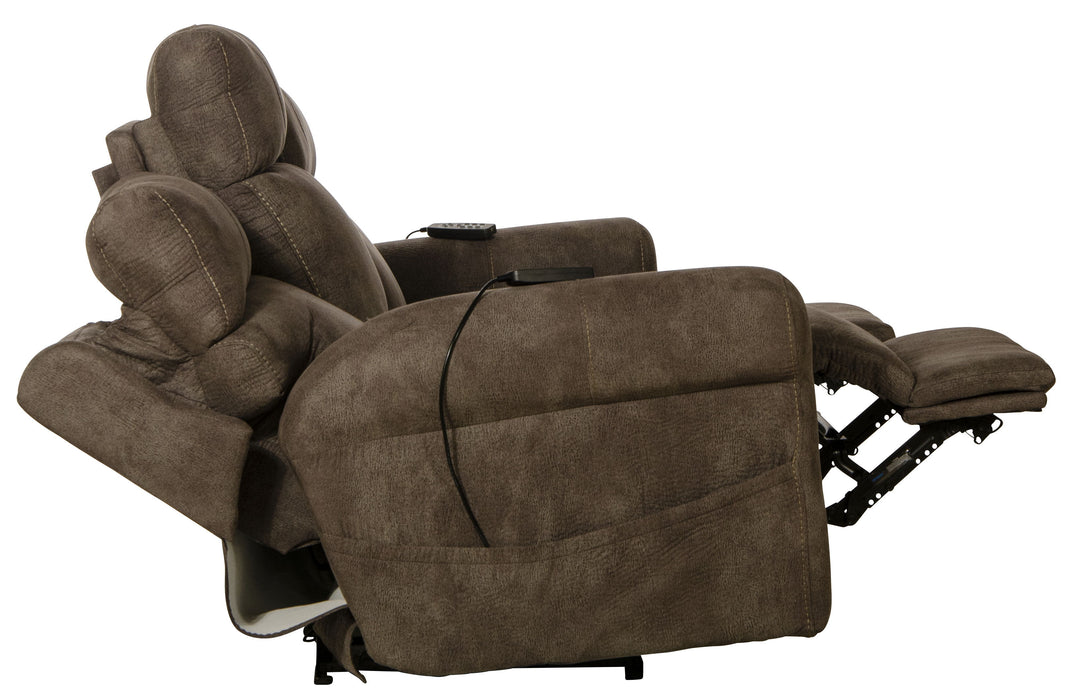 Tranquility - Power Headrest Power Lay Flat Reclining Sofa With DDT / CR3 Heat / Massage / Lumbar - Pewter