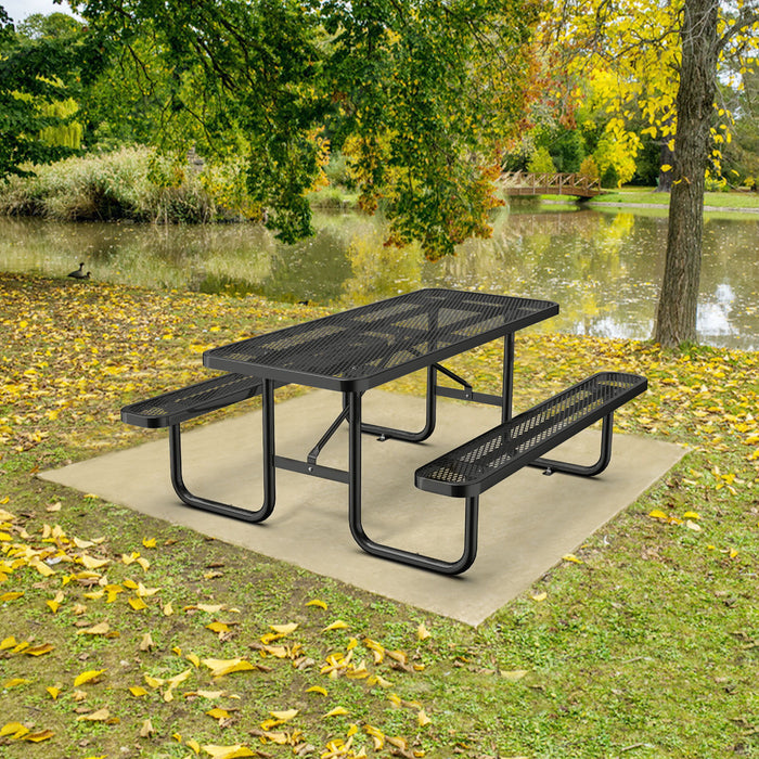 Expanded Rectangular Picnic Metal Table