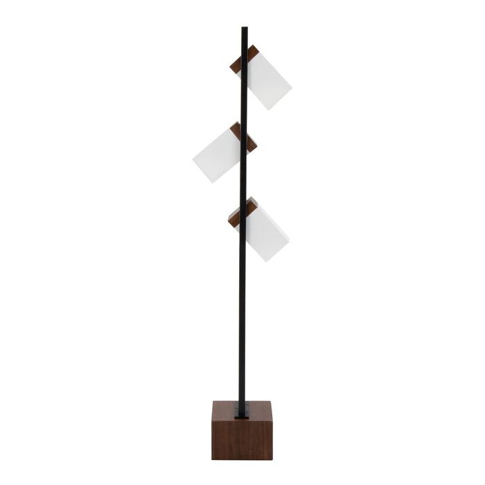 Bento - Contemporary Floor Lamp - Black / Walnut / White