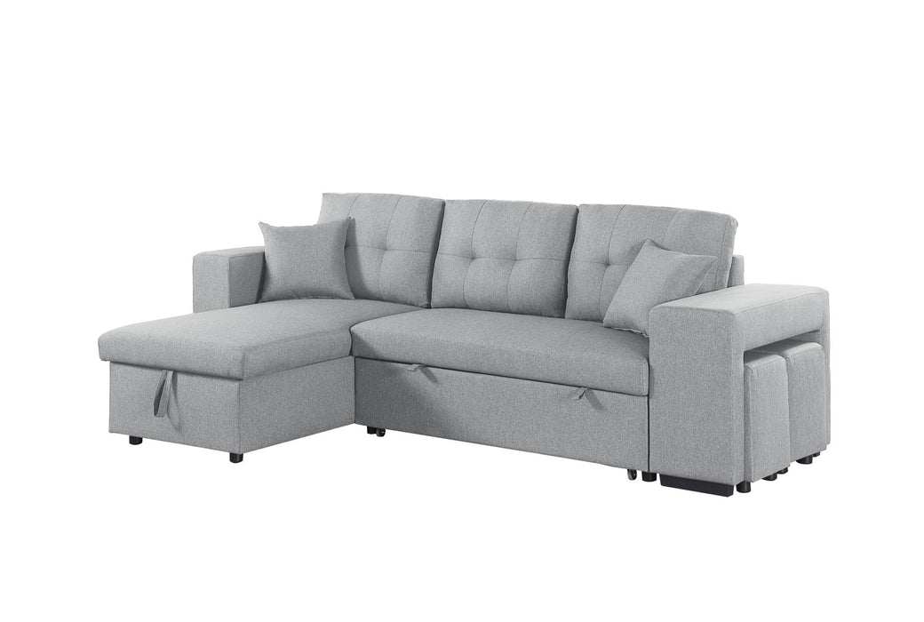 Daniel - Upholstered Reversible Sectional With Pull Out Loveseat