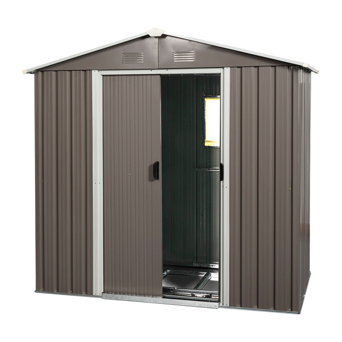 88.98" Outdoor Metal Storage Shed With Window