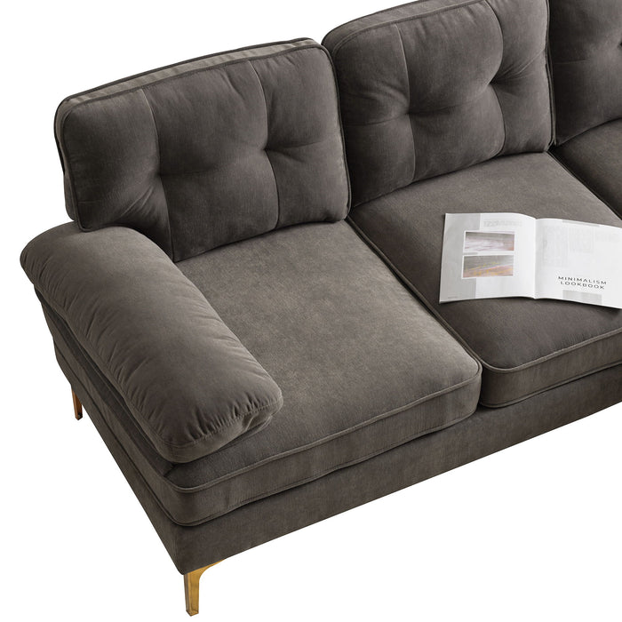 Modern Sectional Sofas Couches Velvet L Shaped Couches For Living Room, Bedroom