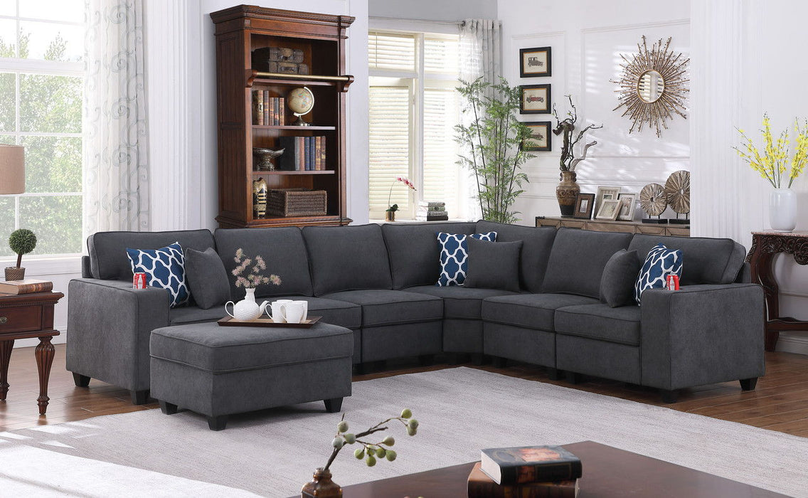 Cooper - Woven 7 Piece Sectional Sofa