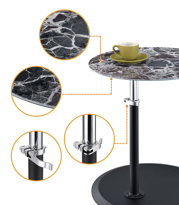 Orbit - 15.5" End Table With Height Adjustable Marble Textured Top
