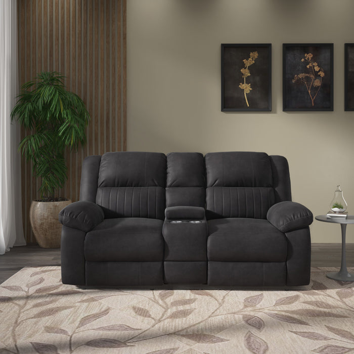 Marshall - Reclining Console Loveseat - Black