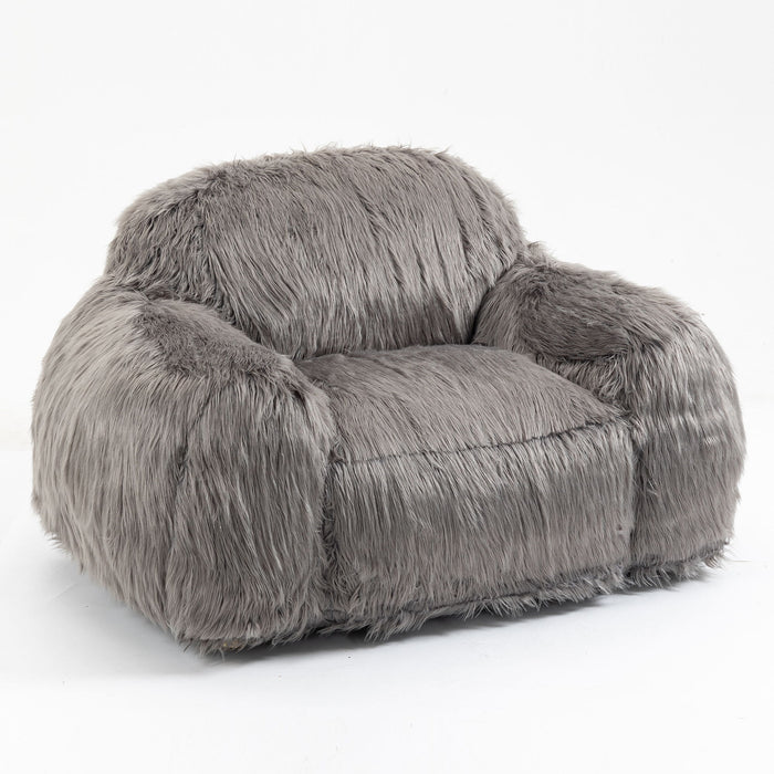 Bean Bag Chair Lazy Long Hair Sofa Bean Bag Chair Adult, Teen High Density Foam Filled Modern Focus Chair Comfortable Living Room, Bedroom Chair