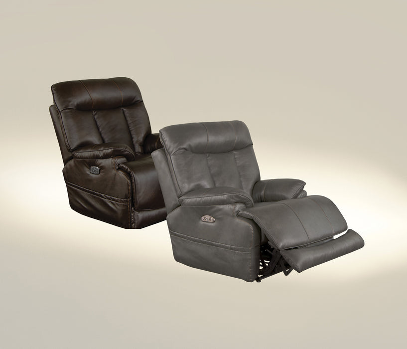 Naples - Power Lay Flat Recliner With Extended Ottoman - Chocolate