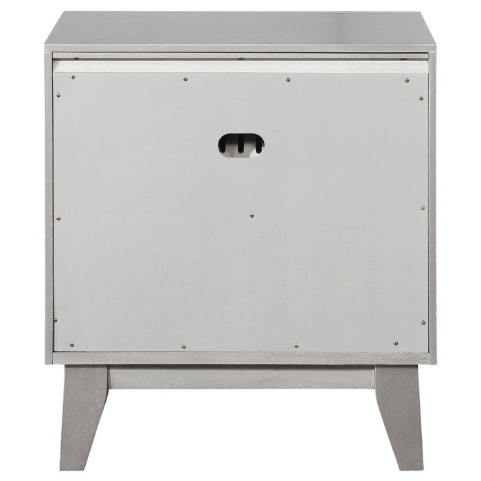 Leighton - 2-Drawer Nightstand - Metallic Mercury