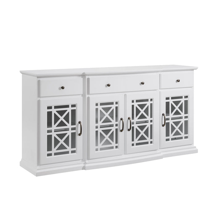 Classic Fretwork Detailed Glass Door Sideboard