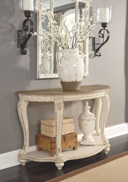 Realyn - White / Brown - Sofa Table