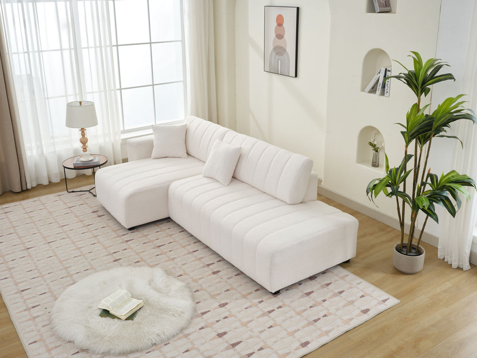 Jessica - Lamb Wool Sectional Sofa With Chaise