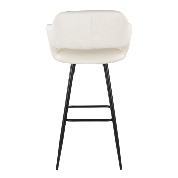 Margarite - Contemporary Fixed Height BarStool With Square Footrest (Set of 2)