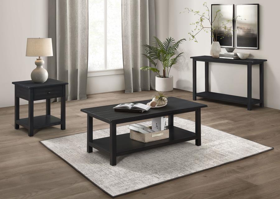 Payne - 1 Drawers Wood End Table with Shelf