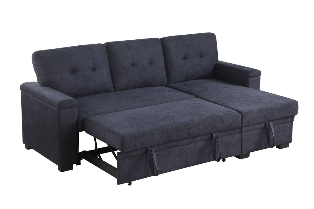 Lucca II  - 84.5"W Reversible Sleeper Sectional Sofa with Storage Chaise