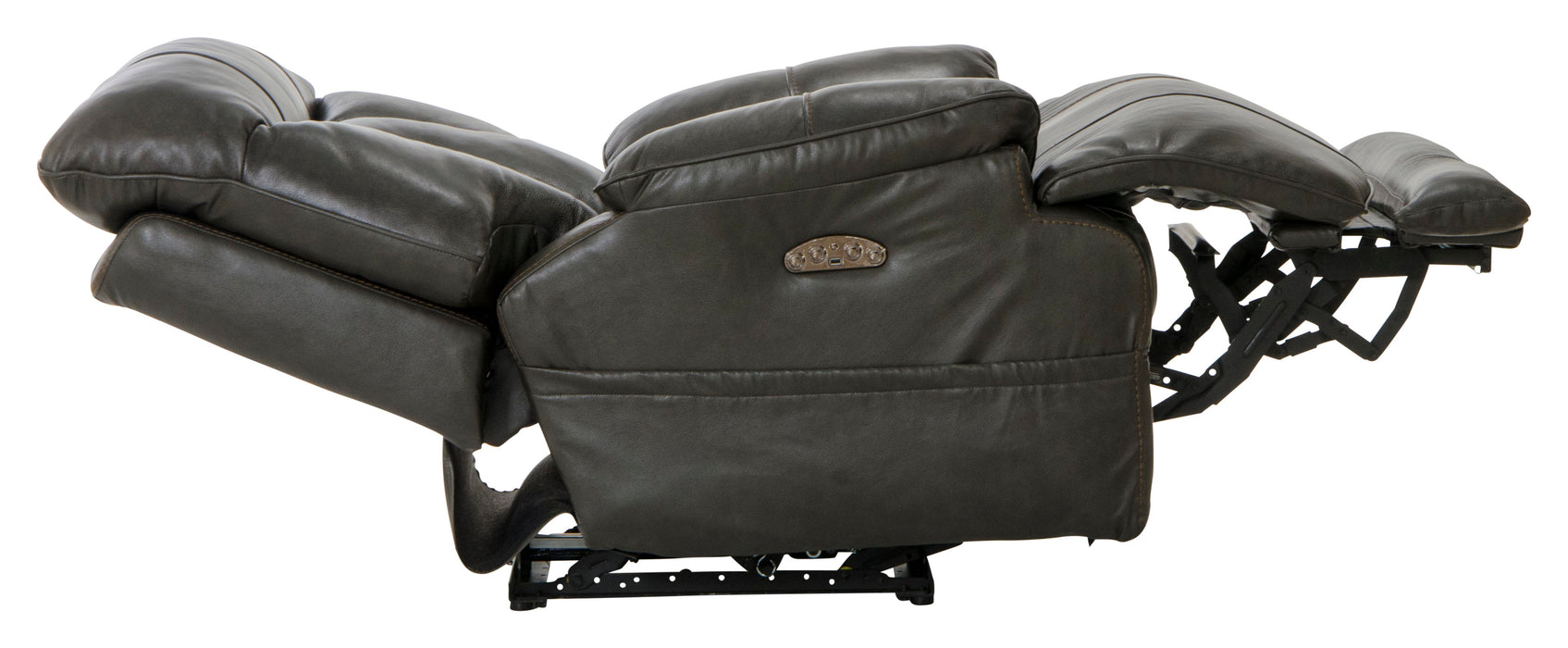 Naples - Power Lay Flat Recliner With Extended Ottoman - Chocolate