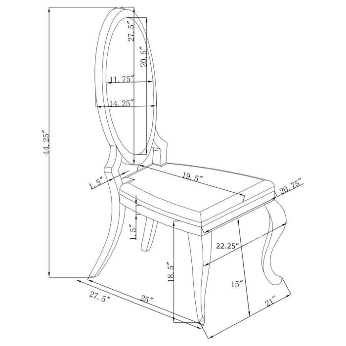 Antoine - Curved Chrome Legs Dining Chair