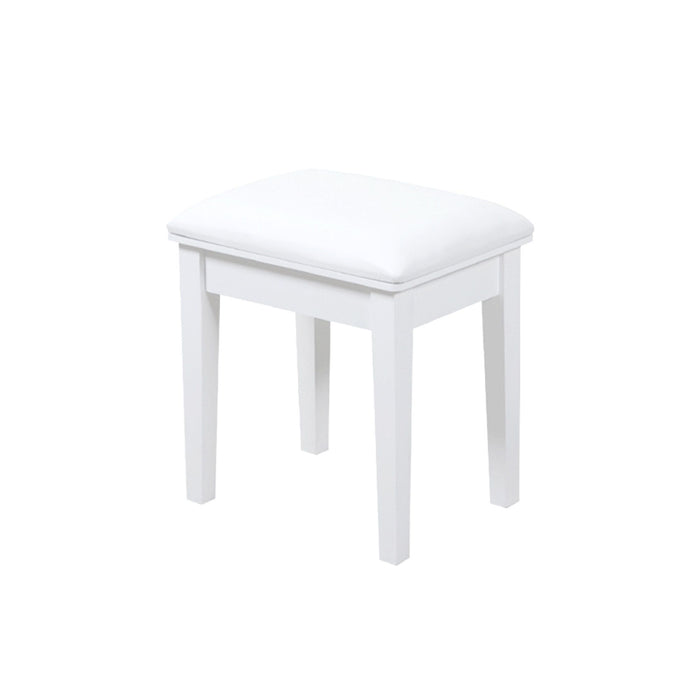 Vanity Stool, Makeup Bench Dressing Stool With Cushion And Solid Legs - White