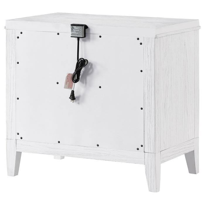 Marielle - 2 Drawer Nightstand Bedside Table - Distressed White