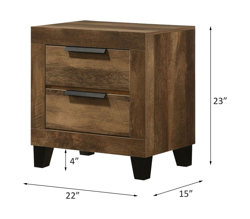 Morales - Rustic Nightstand - Oak