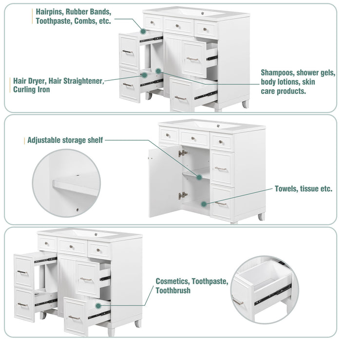 Bathroom Vanity Cabinet With Sink Top Combo Set, Single Sink, Shaker Cabinet With Soft Closing Door And Drawer