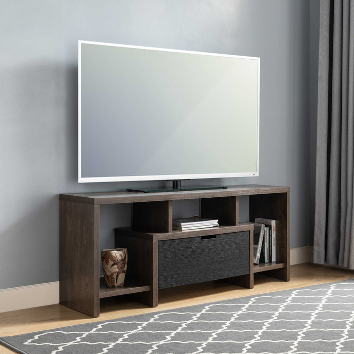 Two-Toned Modern TV Stand With Three Shelves