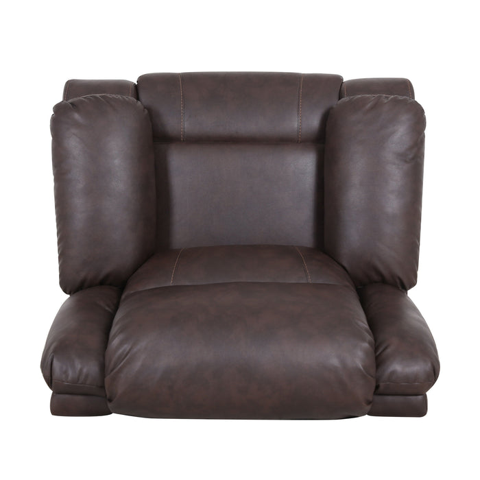 Wide - Faux Leather Manual Swivel Standard Recliner - Dark Brown