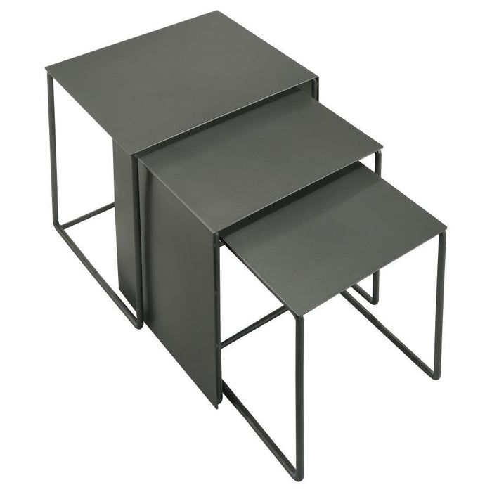 Imez - 3-Piece Rectangular Metal Nesting Table - Grey