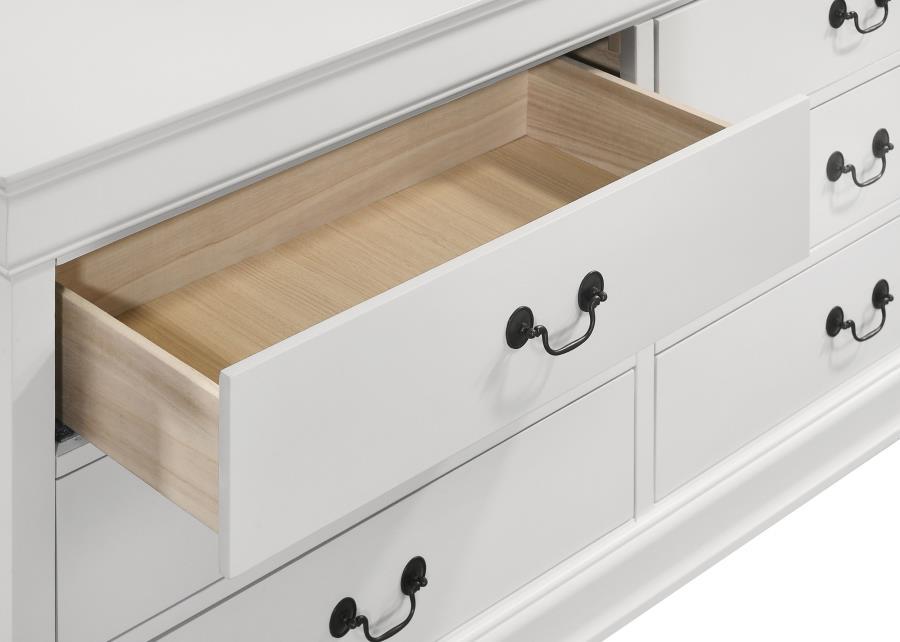 Louis Philippe - 6 Drawers Dresser - White