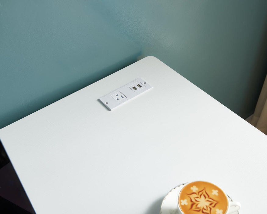 Computer Desk Writing Desk With One Drawer Metal Legs And USB Outlet Port