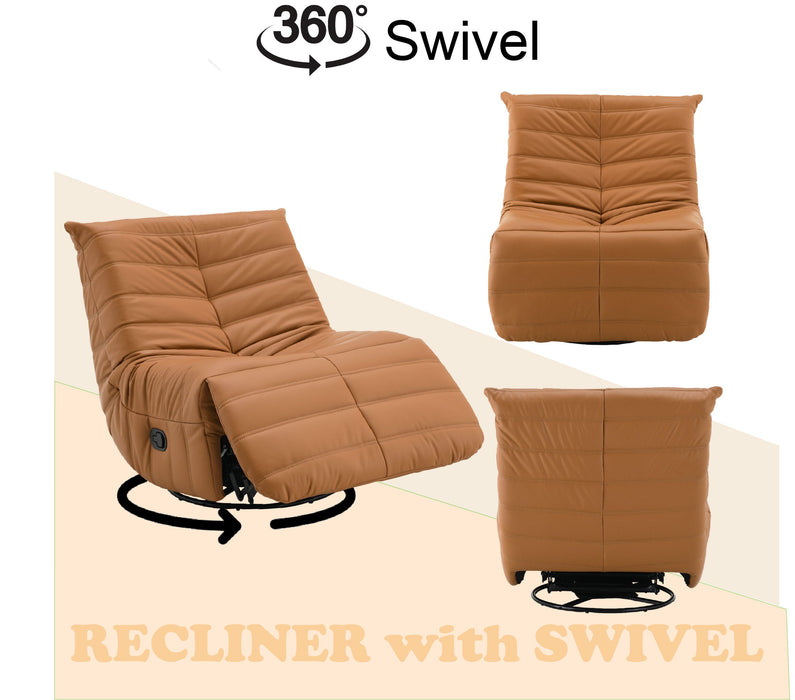 Talmon - Chenille Glider Recliner With Swivel