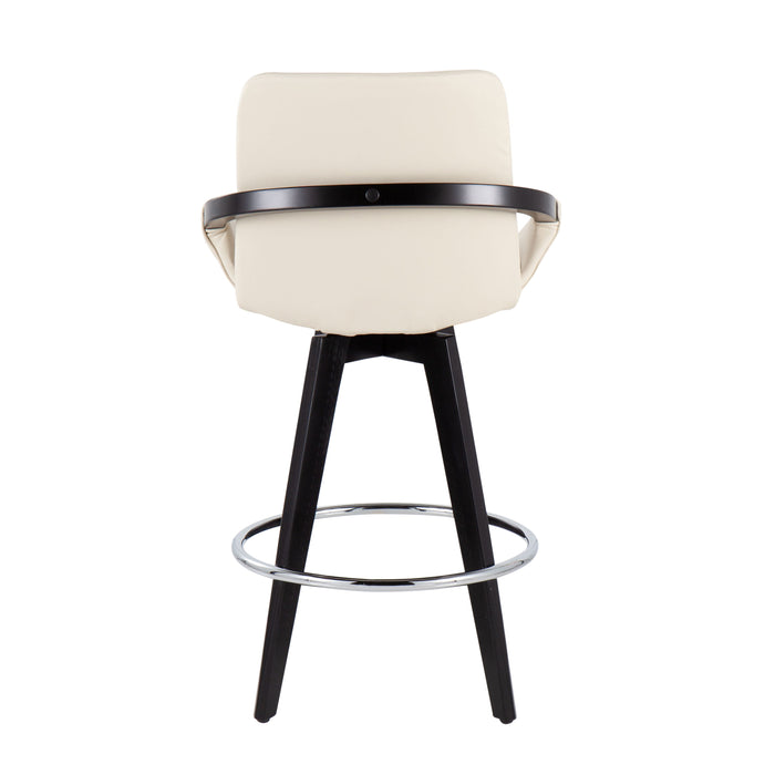 Cosmo - Contemporary Fixed Height Counter Stool With Swivel And Round Footrest (Set of 2)